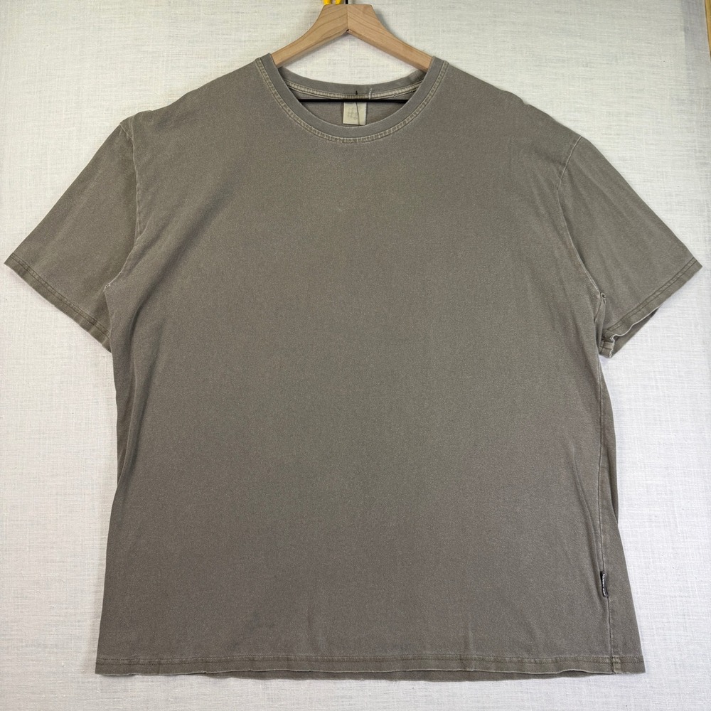 Jed North Men L T-Shirt Brown Distressed Streetwear Earthy Faded Short Sleeve T